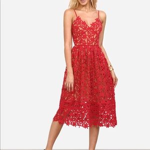 Red lace dress